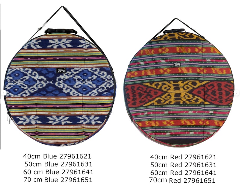 Covers/transport bags for Drums, 30 to 70 cm in diameter, also suitable for Gongs. In cotton or black waterproof PVC, TOP image 2