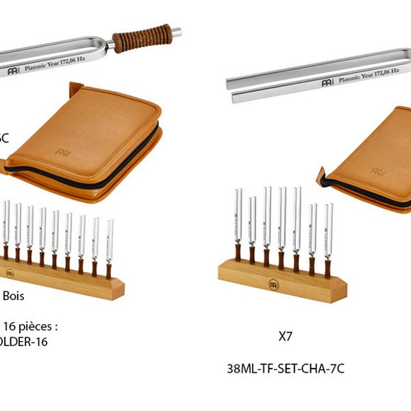 2 sets of 7 or 16 tuning forks from 'Sonic Energy', optional wooden support, very high and very good quality, sold with dedicated bag!