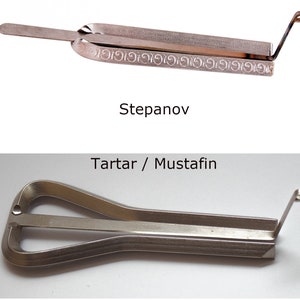 Rare jaw harps, Mustafin, from Tatarstan in Russia. Stainless steel. 70x30mm approximately - 70-80Hz/ 80-90Hz - Magnificent instrument to see