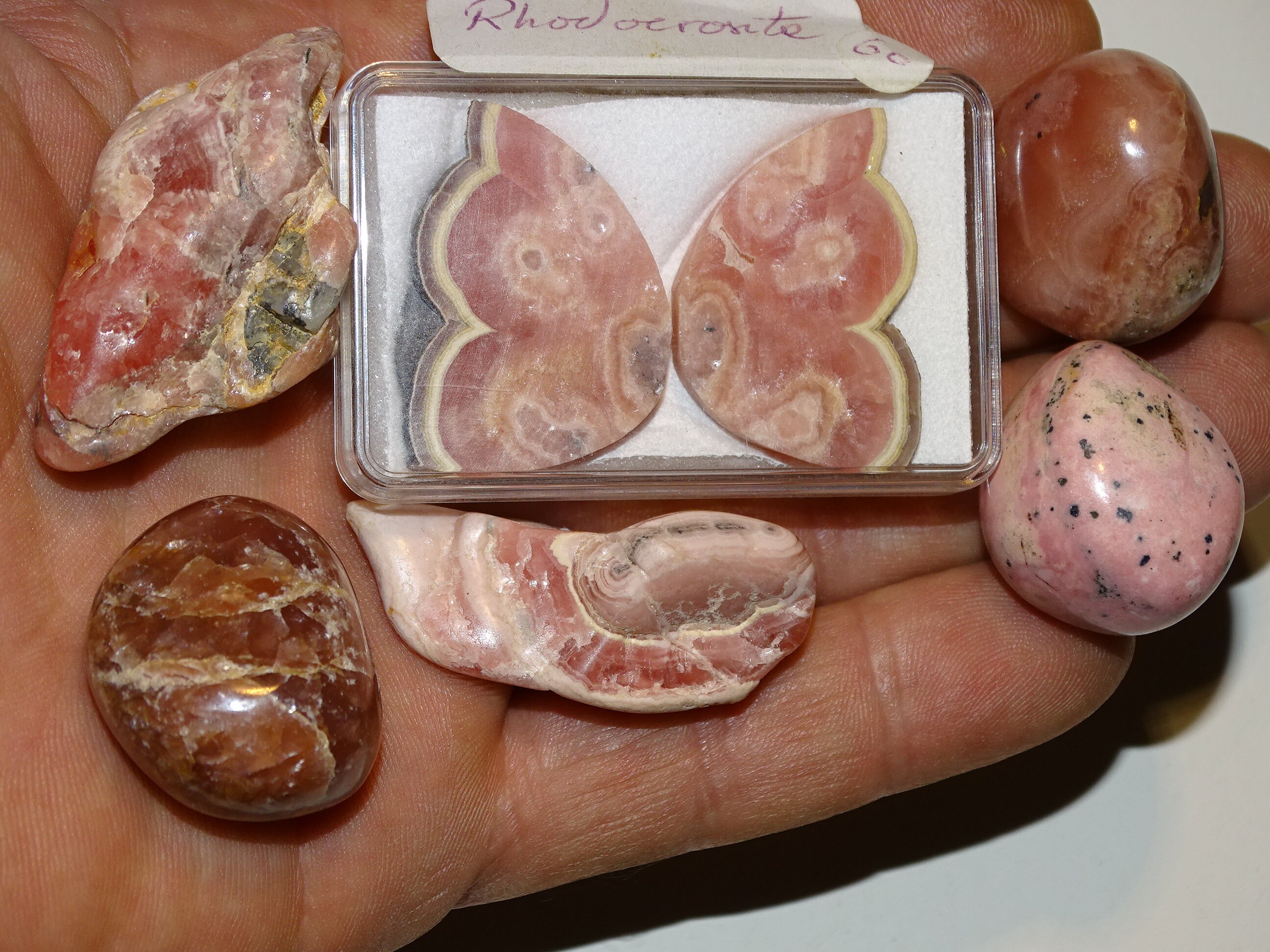 Rhodocrosite, Sélection de Galets, Pièces Brutes, Taillés... Trés Belle Qualité, Un Rose Cristal Inc