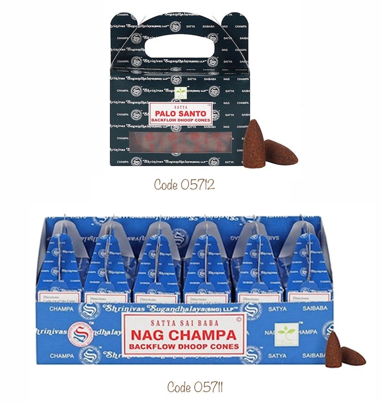 Cônes d'encens Pour Brûleurs à Refoulement. Via Les Trous d'air, La Fumée Descend en Cascade et Crée