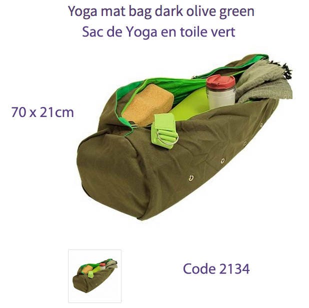 Sac de Yoga - Coloris vert sauge - 66x19x20 cm - Yoga