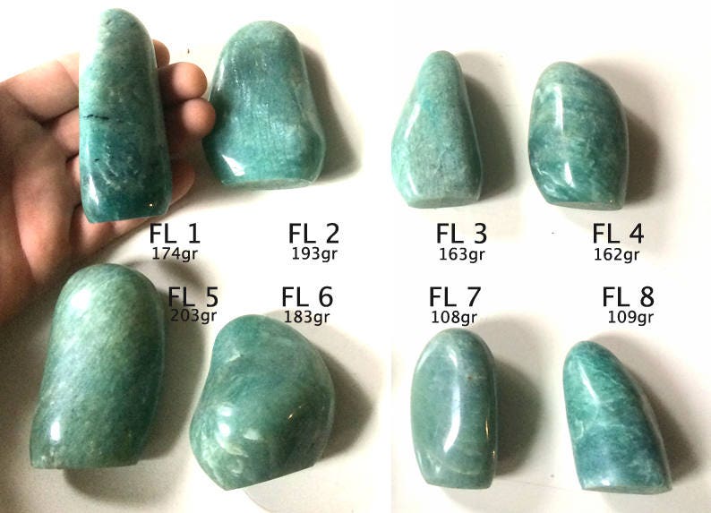 Amazonite de Madagascar/Sélection Formes Libres Xl et Galets, Magnifique Qualité, Pierre d'une Douce