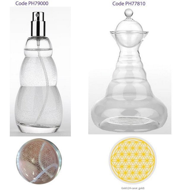 Pulvérisateur 70 Ml ou Mini Carafe Miniverse' 120Ml de Chez Nature Design, Fleur Vie Gravée, Verre S