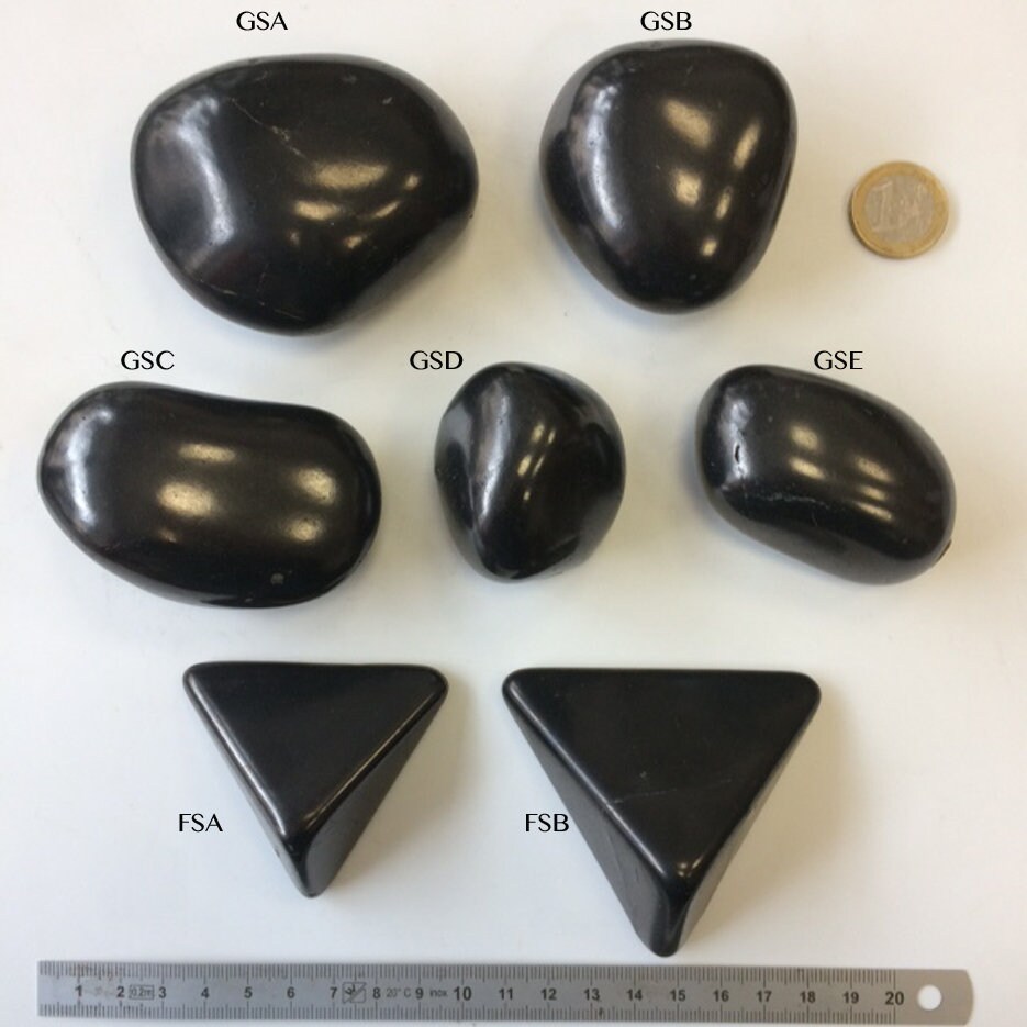 Sélection de Galets Shungite, Direct Producteur, Qualité Extra, 60 à 220 Grammes, Parfait Pour La Pr