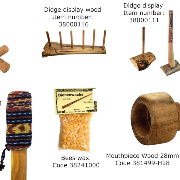 Accessoires pour didgeridoo et bâton de pluie, housses, wax, embout, support et rack de rangement !!! parfait pour vos instruments !