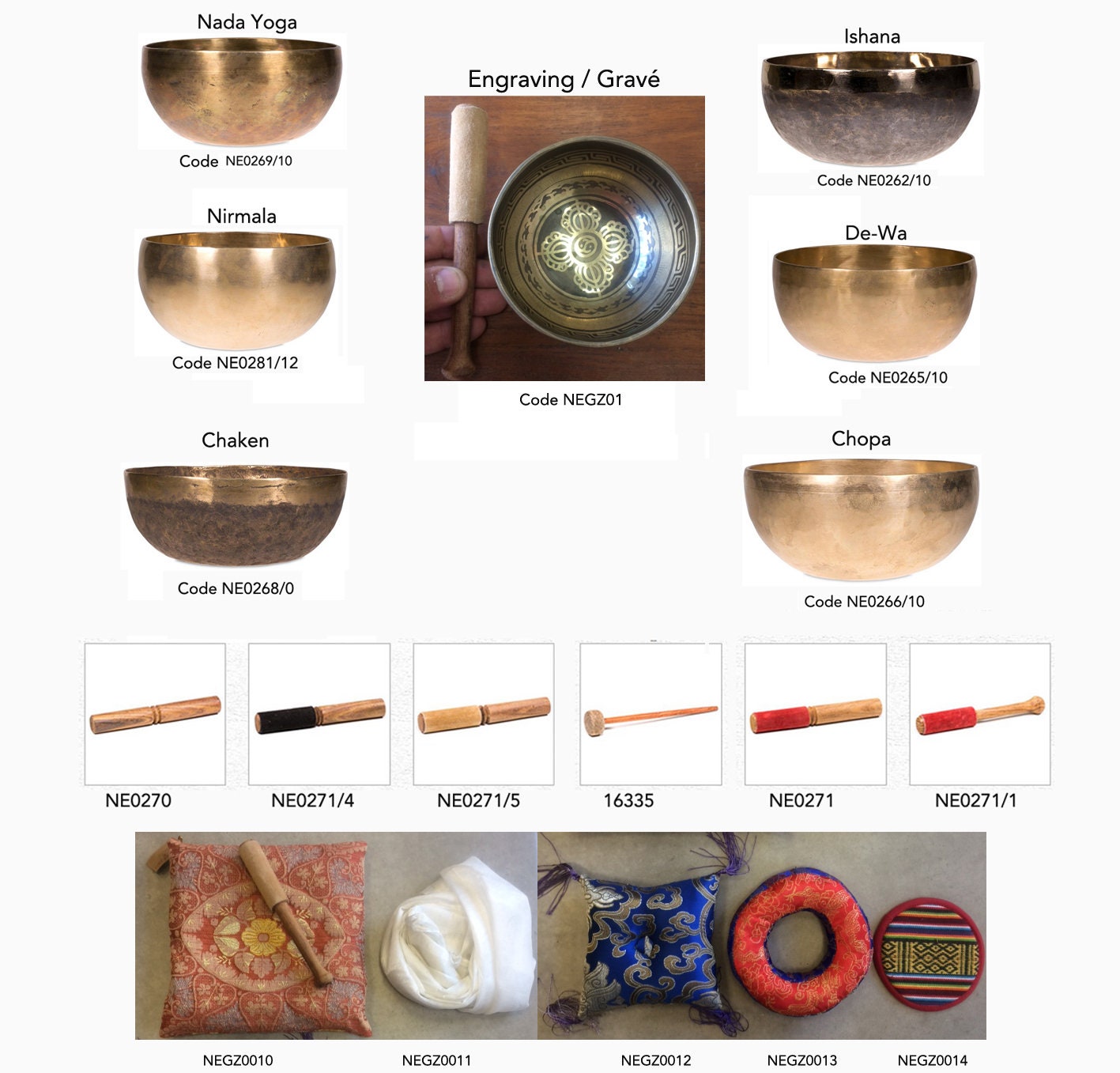 Bols Tibétain, de 10 à 12 cm, 250 600 Grammes, Sélection 7 Modèles Au Choix. Fabrication Traditionne