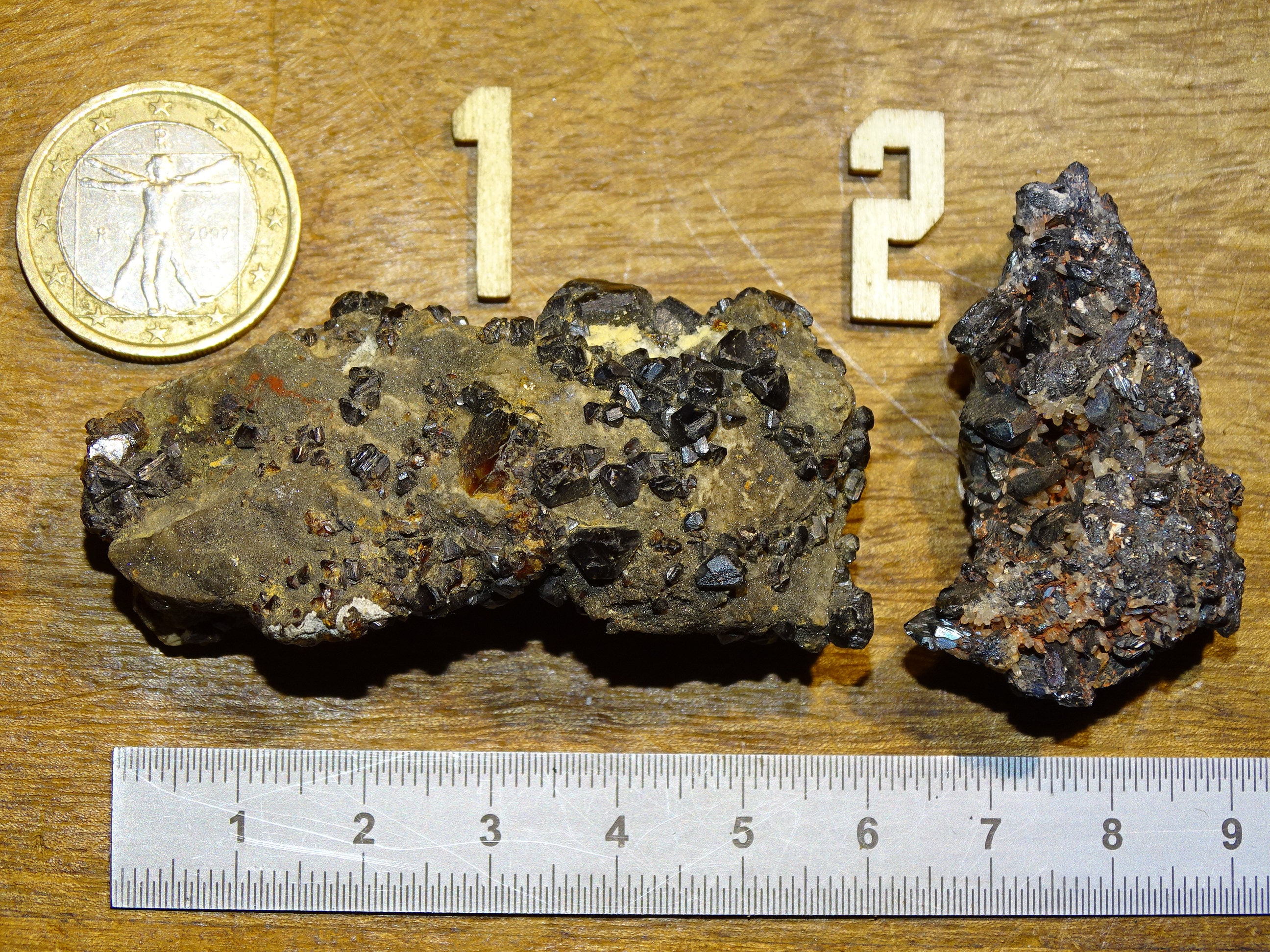 Grenat Mélanite, Blocs Naturels, Beaux Spécimens de 46 et 25 Grammes, Beau Phénomène Cristallisation