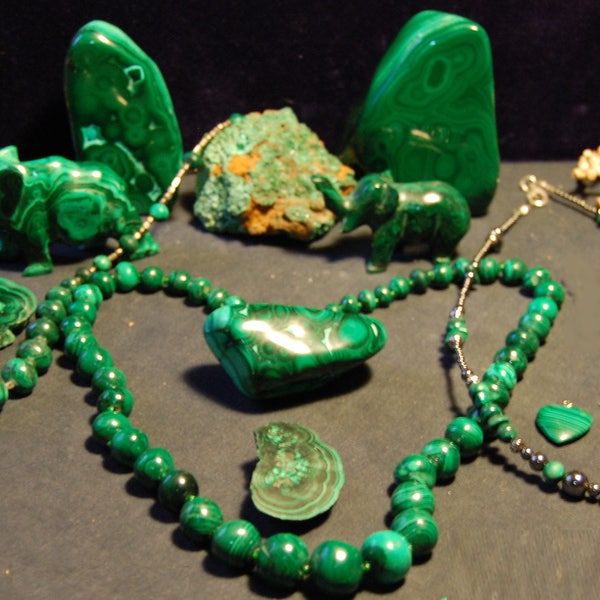 Malachite, Création GEM & ZEN - Colliers et pendentifs