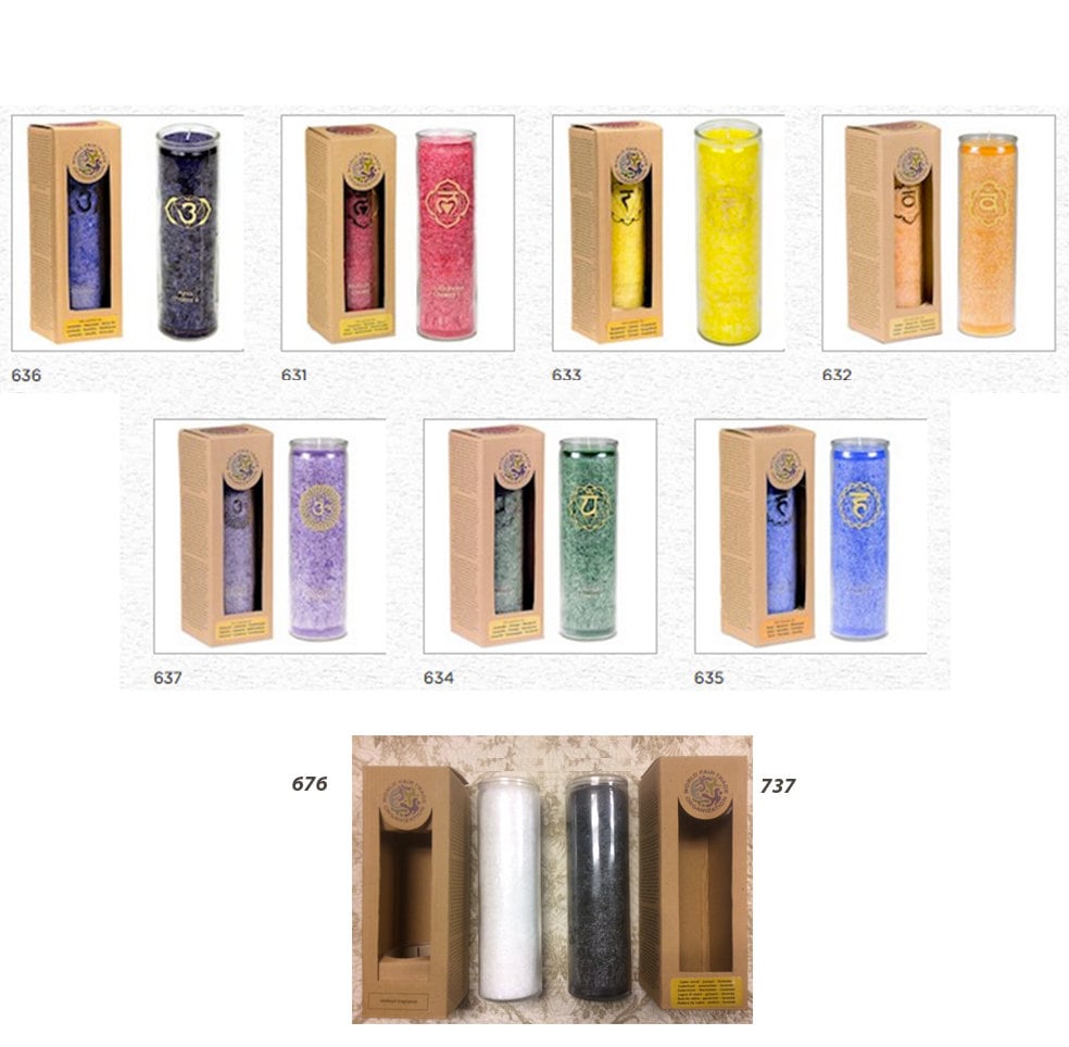 Bougies 100 Heures, 21 cm X 6, 6, Blanche, Noire ou 7 Chakras, Pas de Flamme Fumée et Sans Déchets |