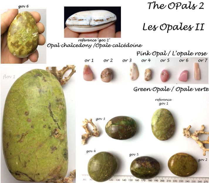 Opale Verte et Opale Cacédoine de Madagascar, Rose Des Andes | Galets & Formes Libres 2Grammes à 850