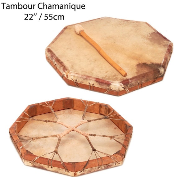 Pick & Boch  Vente de Tambour chamanique - Motif peint - 40 cm