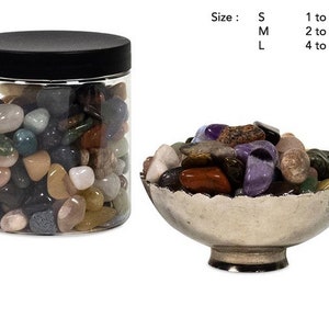 Pot, batch of 250 grams of semi-precious stones, 3 sizes to choose from, polished finish, for creating pendants, orgonites, runes...