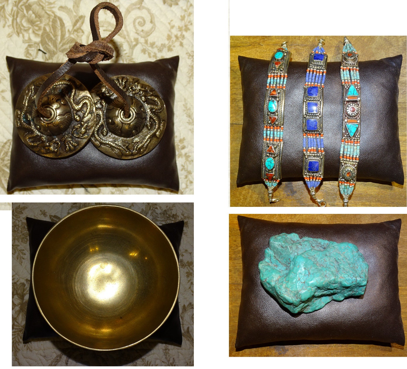 Coussins en Cuir Fait Par Une Créatrice, Lot de 3, 3 Tailles 14cm X10 X6 à 14 X8 X6, Parfait Pour Ex