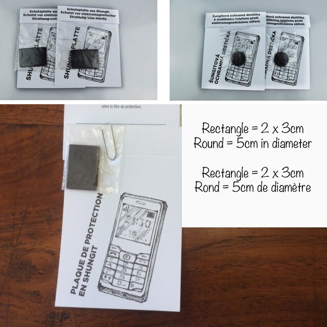 Plaquette de Shungite Véritable, Pour Absorber Les Ondes Votre Portable, Pad, Ordinateur, Tout Appar