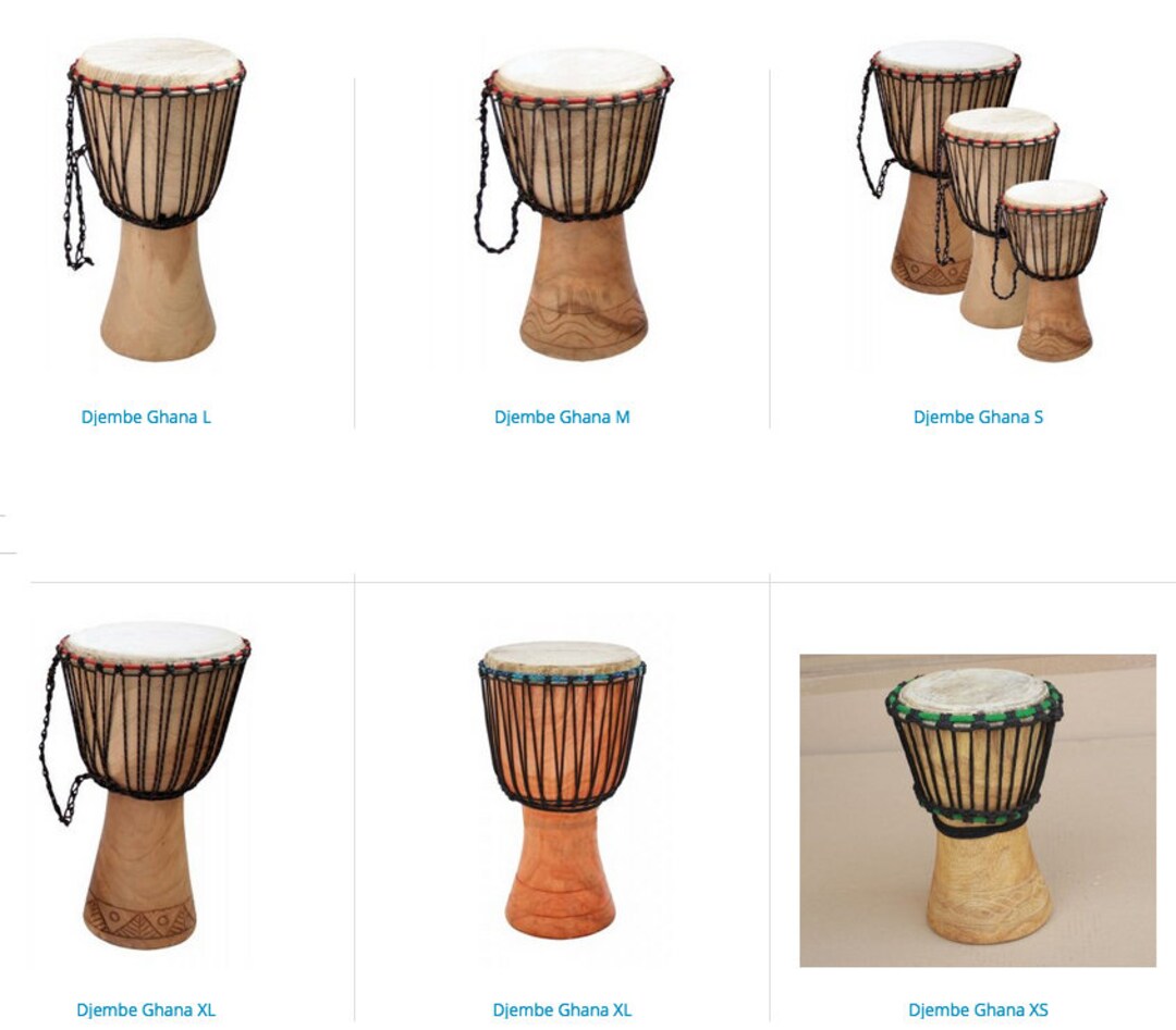 Selection of Djembe From Ghana 5 Sizes to Choose From. Rich Etsy