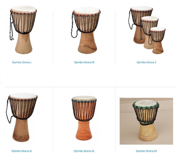Selection of Djembe From Ghana 5 Sizes to Choose From. Rich Etsy