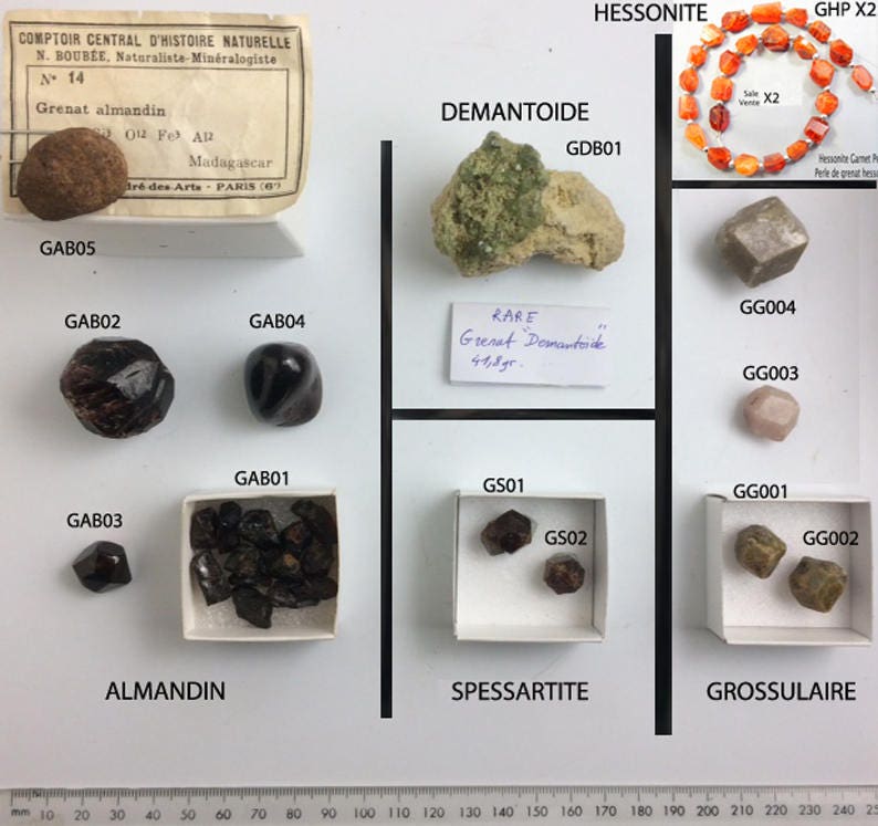 Grenat Naturel, Brut ou Poli, Almandin, Spessartite, Demantoide | Rare, Grossulaire, Hessonite/Vendu