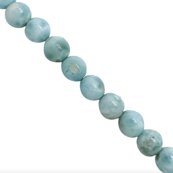 Larimar, perles de 6 mm, au choix pour bracelet, collier, fil de perles. Qualité A+ à AA, magnifiques perles à reflets bleutés uniques !!