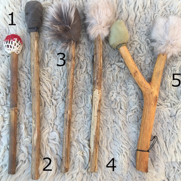 Mallets for Drum, cotton, split leather, natural hair. Perfect for bringing out the treble, midrange or bass, sold in packs of 5 or as desired