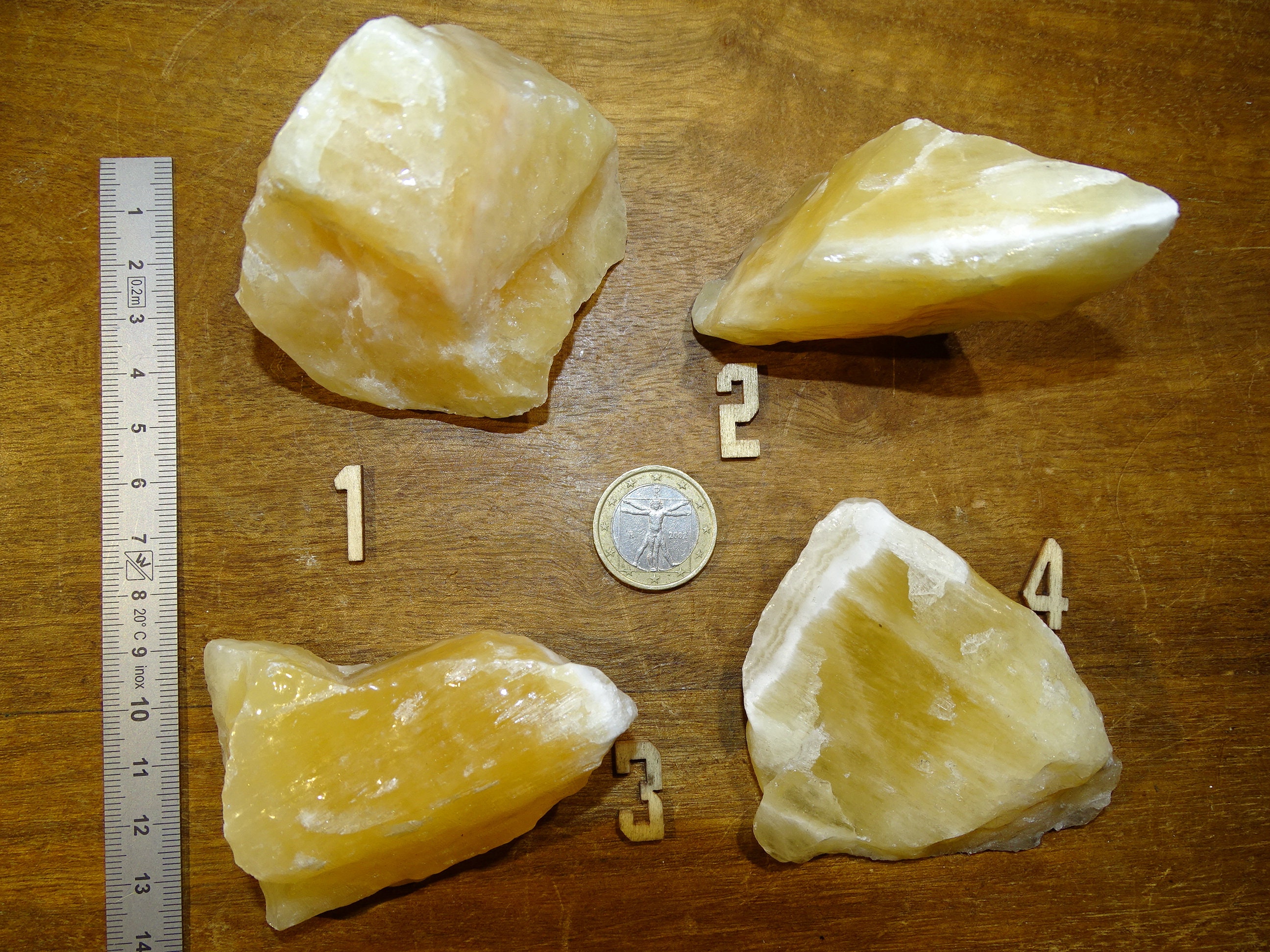 Calcite Orange, Spécimens Naturels, Blocs Entiers Bruts, Pièces Au Choix, Très Belle Qualité, Un Ora