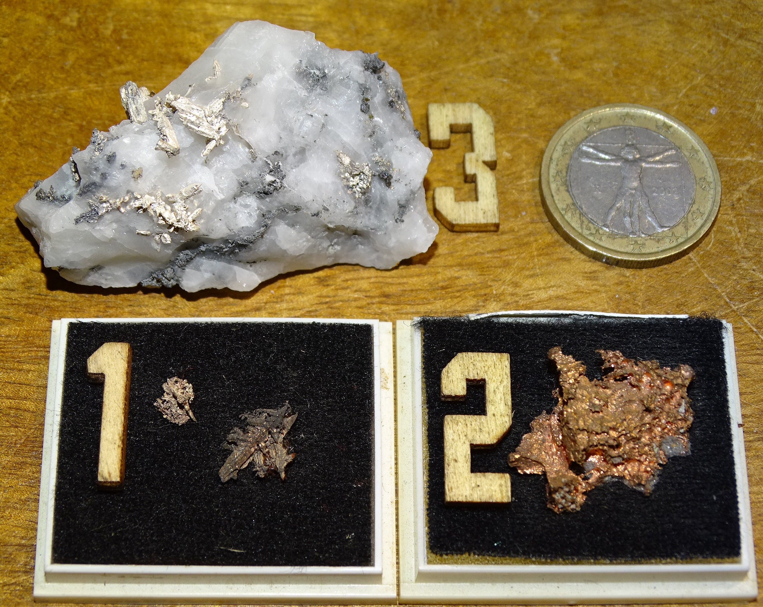 Argent et Cuivre Natif, Sélection de Spécimens d'une Ancienne Collection, Petit Bijoux Naturels, Sup