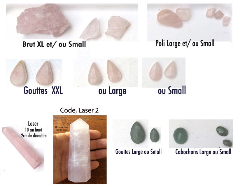 Quartz Rose & Quartz Vert | Aventurine - Pointe Laser, Galets, Gouttes Tailées et Polies, Spécimens 