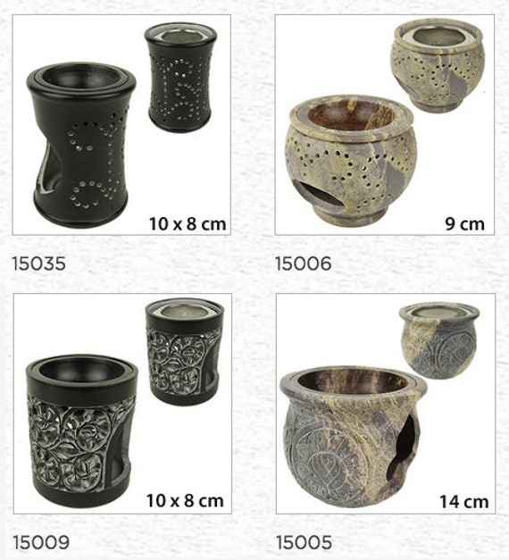 Sélection d'encensoir/ Lampe Aromatique, Parfait Pour Brûler Encens et Huiles, Finition en Pierre |