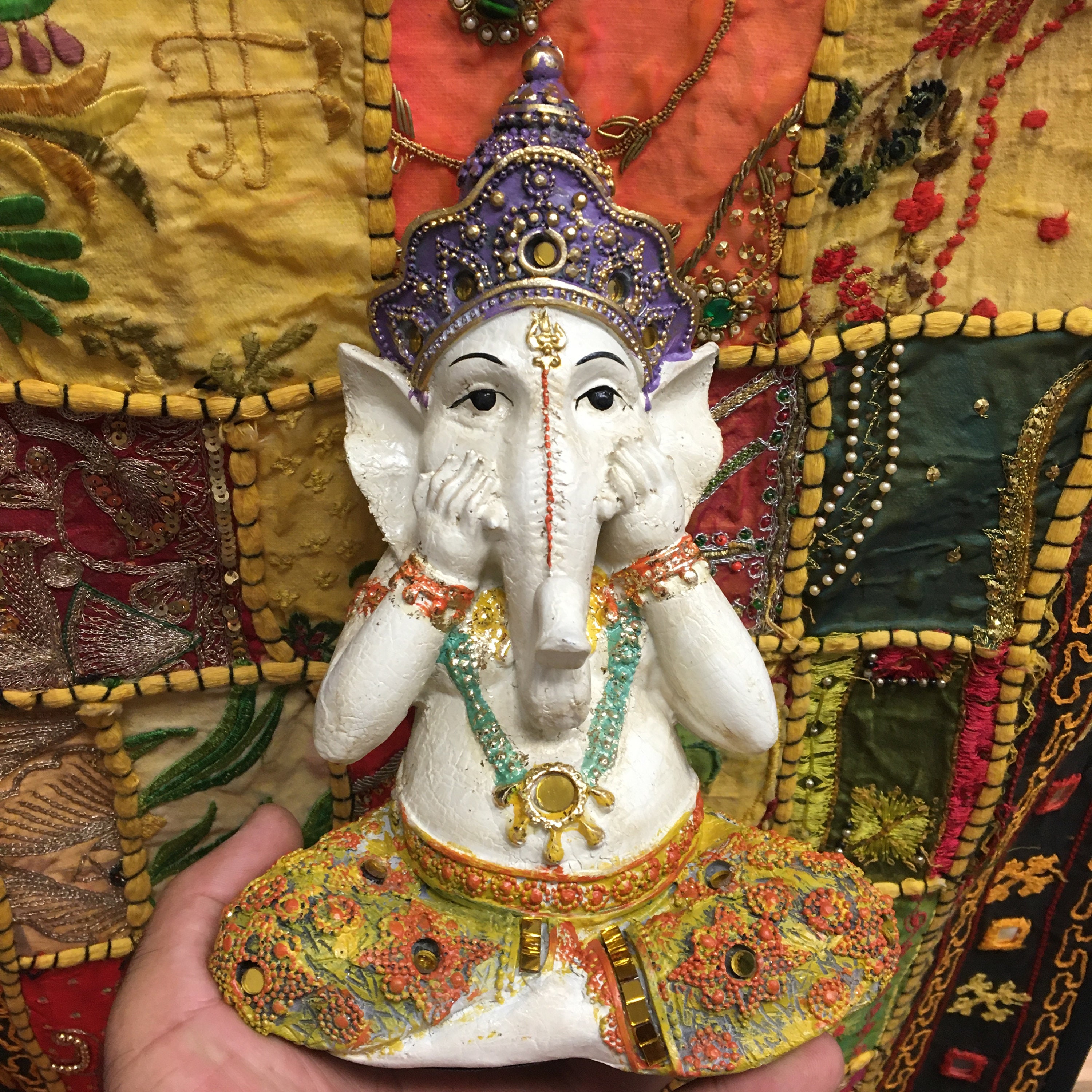 Statuette de Ganesh à Placer sur Un Autel, ou Studio Yoga, Salle Thérapie d'attente. Magnifique Fini