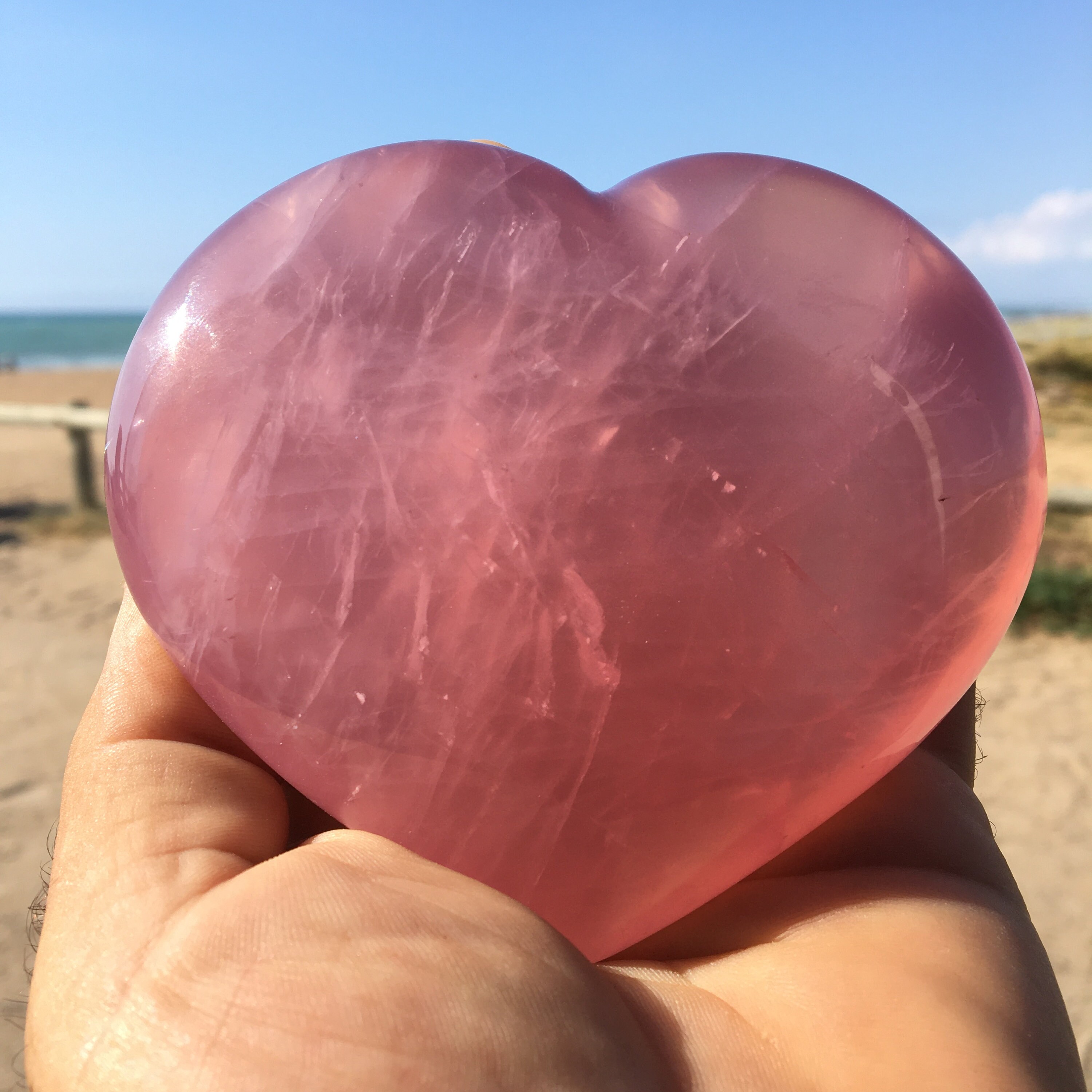 Coeur en Quartz Rose, Magnifique Qualité Aa, 10cm X 10 5. Parfait Pour Collection ou Soins, Apaiser 
