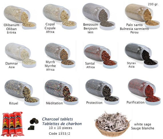 Encens en grains sauge blanche, vente par 500 gr., sauf Palo santo