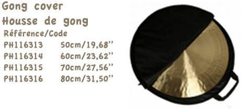 Wind Gong/Wind Gong 30, 50, 60, 70 or 80 cm in diameter, Extra quality optional: choice of covers and supports in Wood or Aluminum image 5