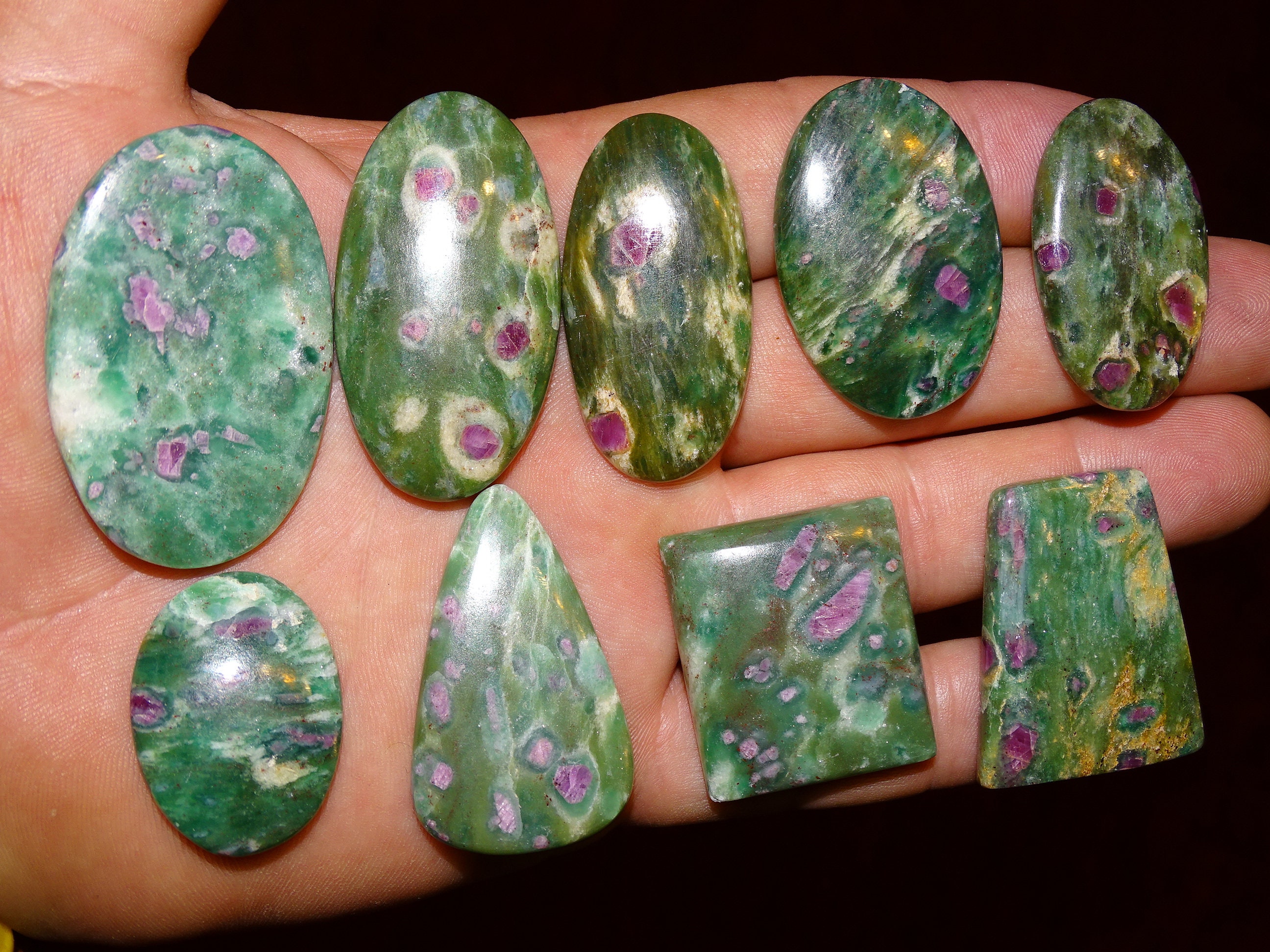 Rubis Fuchsite Cabochons of Your Choice Beautiful Quality - Etsy