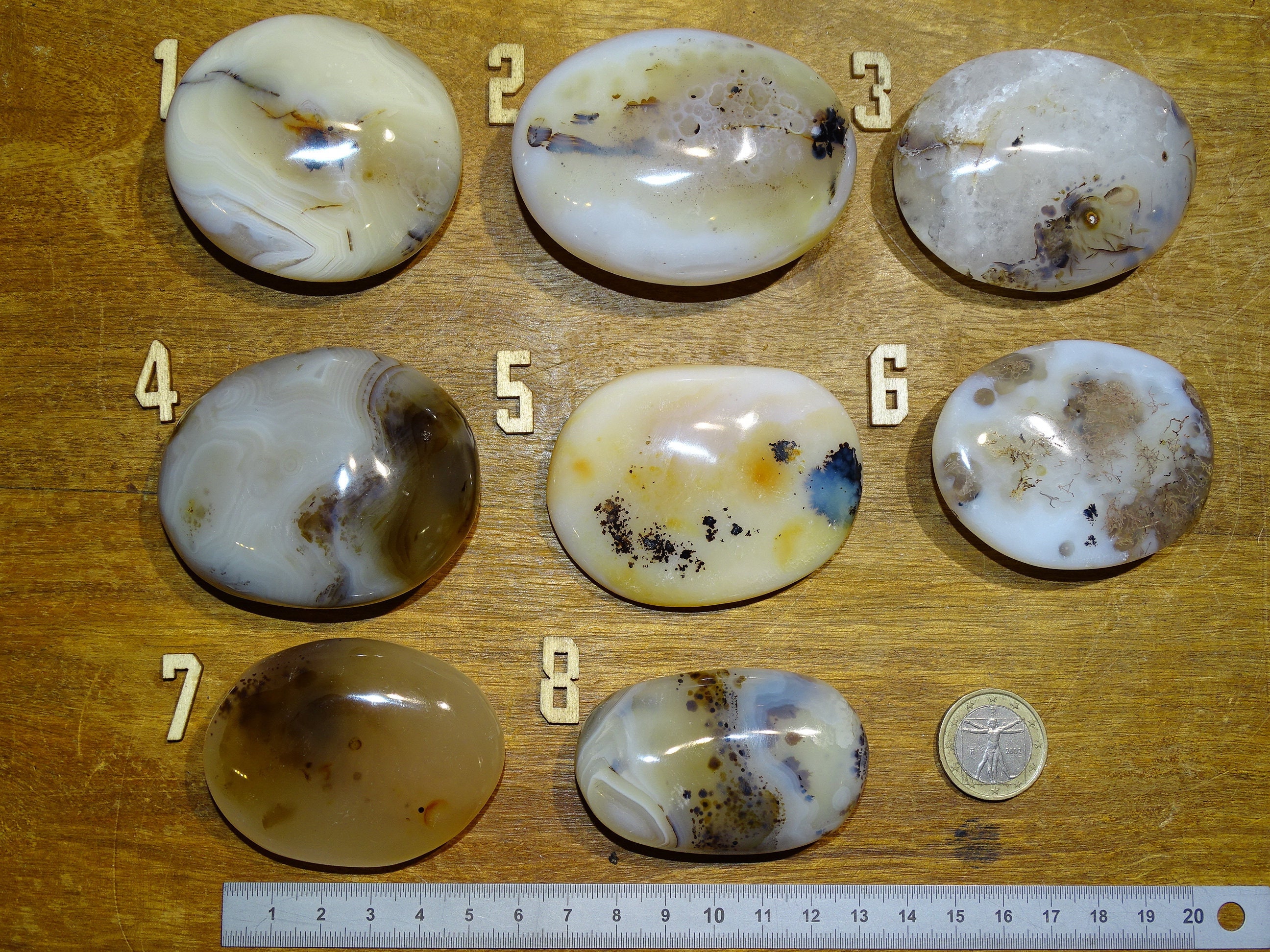 Agate Dentrique/ Dentritique, Magnifiques Spécimens, Trés Grande Douceur, Pierre de La Sérennité, L'