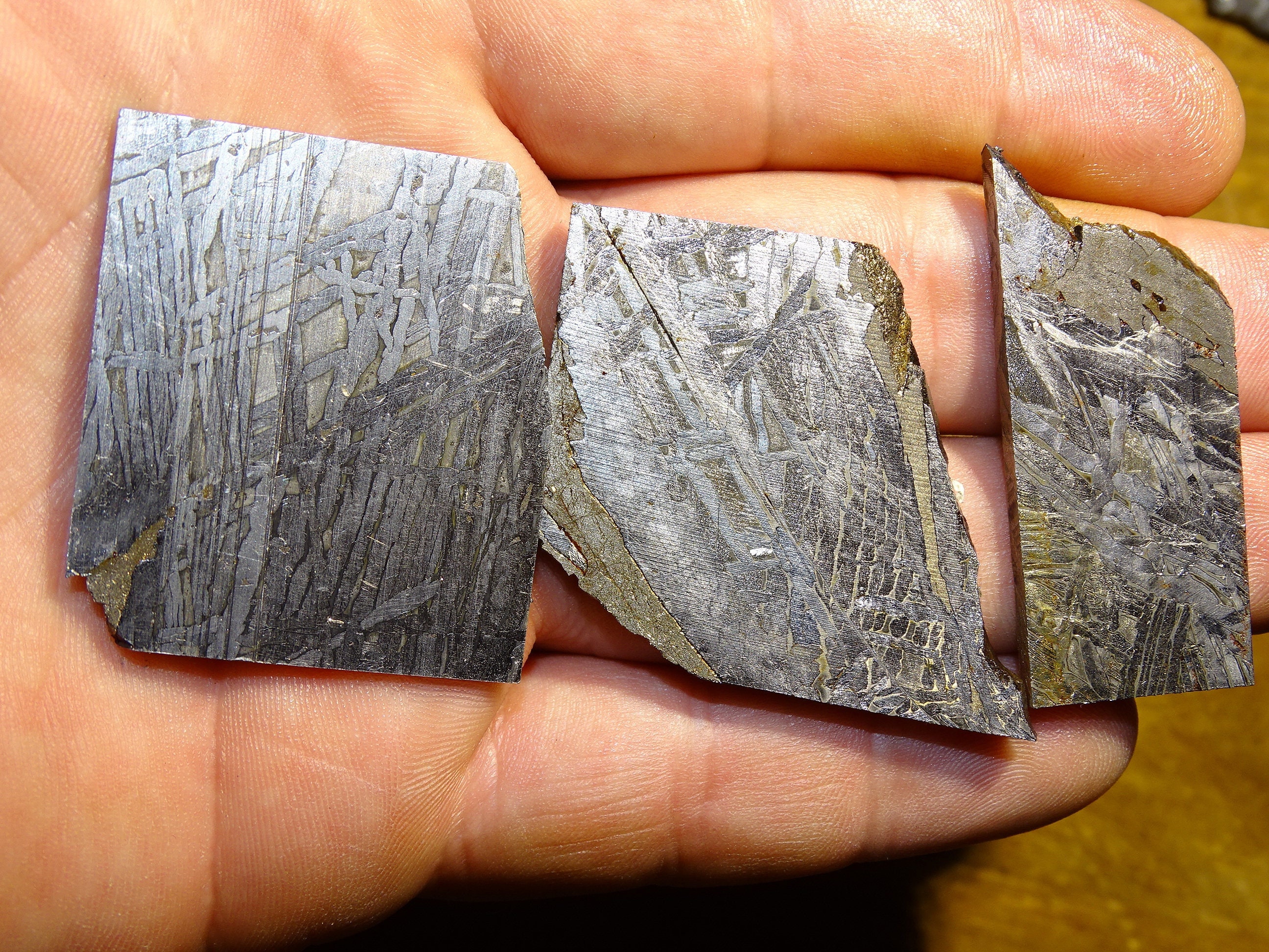 Météorites Naturelles, Tranche Météorite Muonionaluste' | Suède. de 13 à 21 Grammes, Parfait en Coll