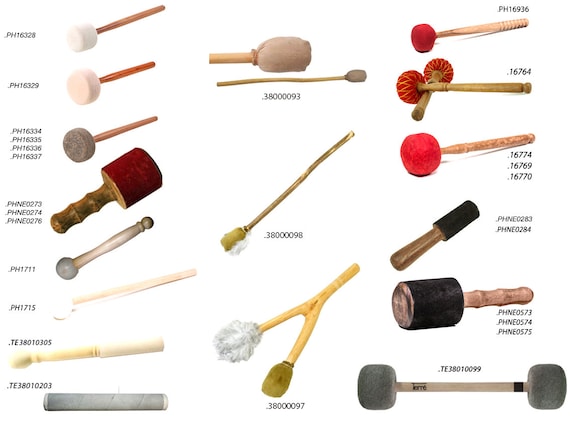 Sélection de maillets et baguettes pour bol chantant, bol Tibétain, Gong,  Tambour. Manches en bois, Tête légère, lourde ou silicone. Parfait -   Canada