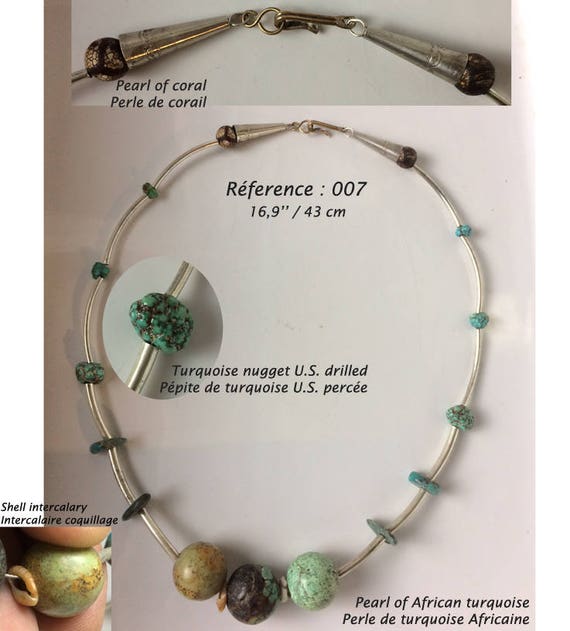 Turquoise Veritable Et Certifiee Colliers Pendentifs Etsy Ireland