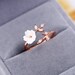 New Crystal Copper Flower branch Leaf Adjustable Finger Wedding Rings for Women Rose Gold Zircon Open Ring Gift Christmas 