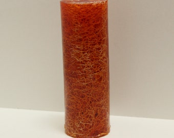 Bottle Stopper Blank, Dark Orange resin with embedded fiber
