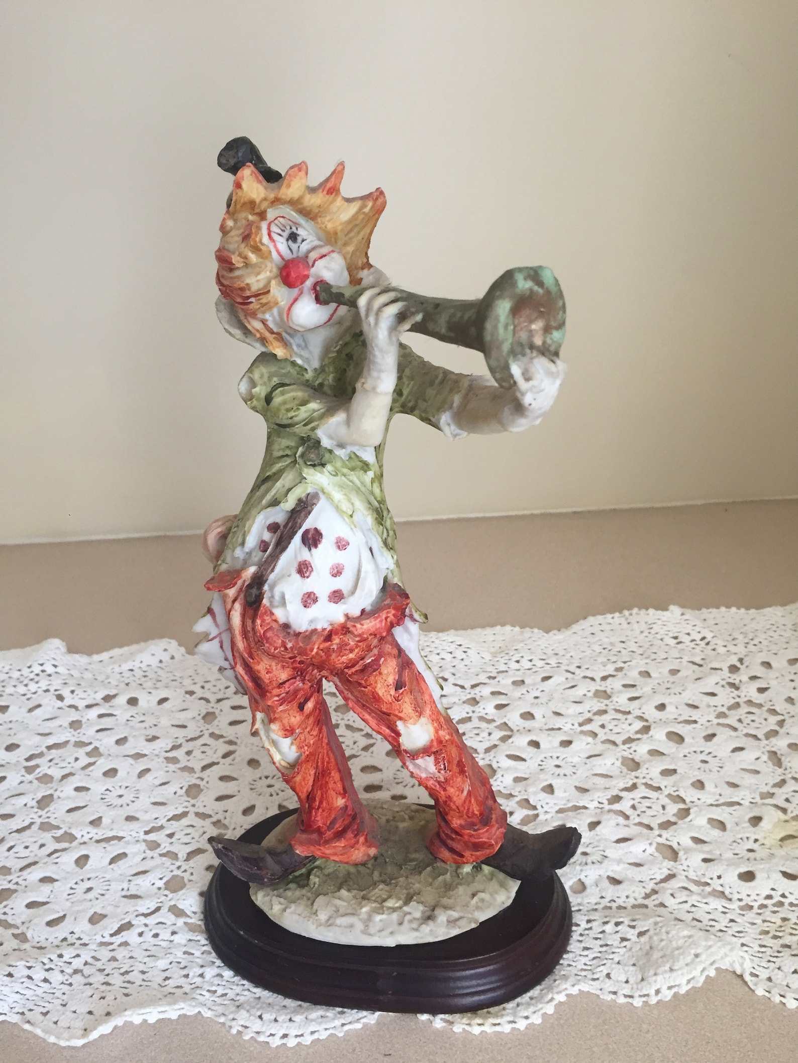 Musical Resin Clown Figurine 30cm wooden base Etsy