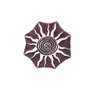 Sun stamp - wood printing block; pottery stamp; block print stamp; clay stamp; Indian stamp; hand carved stamp; batik stamp