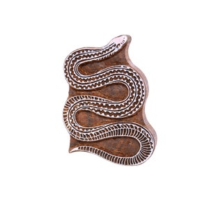 Snake stamp; Indian hand carved wood block stamp, traditional stamp block for textile and fabric printing, pottery, DIY; tjaps