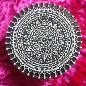 Floral Intricate Mandala Wood Stamp; Pottery Stamp; Wood Printing Block; Indian Stamp; Soap Stamp; Textile Print Block