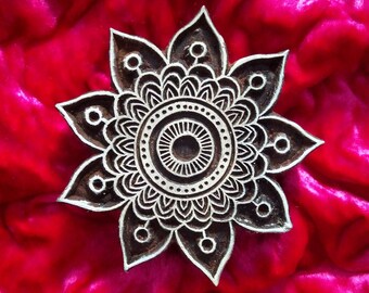Indian Hand Carved Textile Printing Blocks Wooden Fabric Stamps 2960