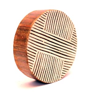 Wood stamp - wood printing block; pottery stamp; block print stamp; clay stamp; Indian stamp; hand carved stamp; batik stamp; round stamp