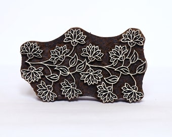 Blumenblock Stempel; Keramik Stempel; Blockprint Stempel; Holzdruckplatte; Batik Stempel; Handgeschnitzte indische Stempel