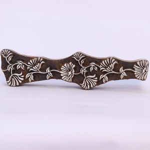 Floral Border Stamp; pottery stamp; Hand Carved Indian Wooden Stamp; Wood Block Stamp; Tjaps; Clay Stamp