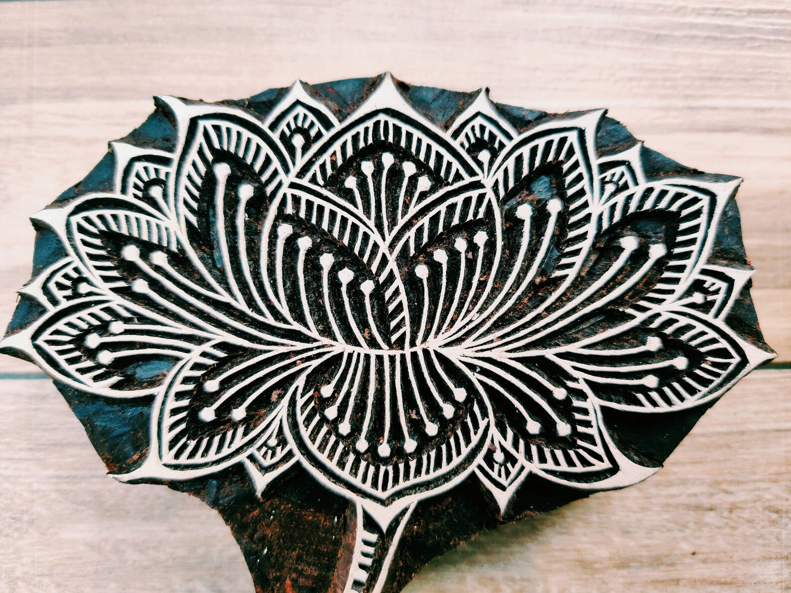 Lotus Stamp Pottery Stamp Indian Stamp Wood Printing Block Etsy Australia