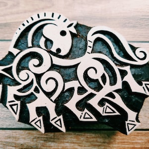 Timbro vichingo; Sleipnir; Cavallo di Odino; Timbro nordico; Stampo in legno intagliato a mano; Timbro indiano in legno; Timbro di lavorazione della pelle; Simbolo pagano