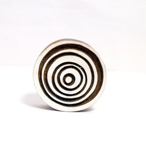 Circles stamp - wood printing block; pottery stamp; block print stamp; clay stamp; Indian stamp; hand carved stamp; batik stamp